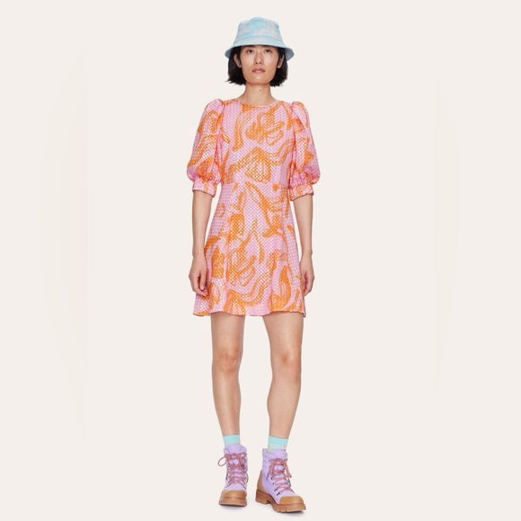 Stine Goya Celina Stroke Sequin Ini Dress Floral Print L - Picture 3 of 15